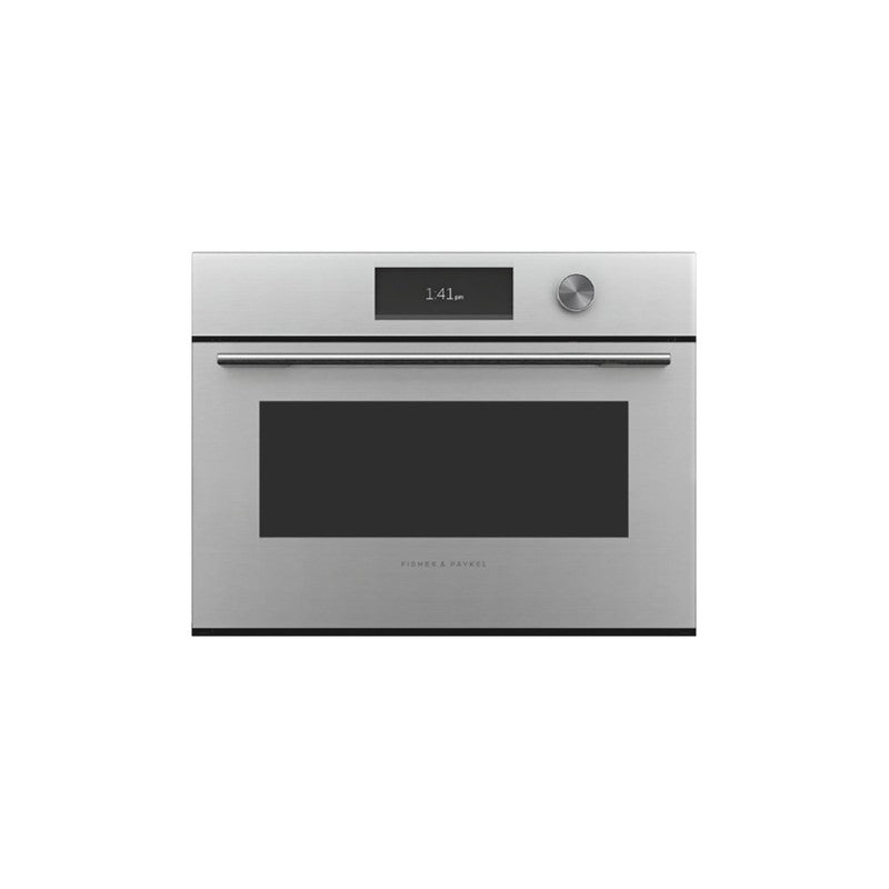 Fisher & Paykel OM60NCUDX5 60cm Compact Combination Microwave Oven, Brushed Silver Glass