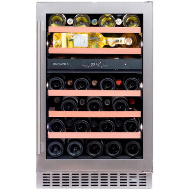 Dunavox FLOW-38 Dual Zone 38 Bottle Built In Undercounter Wine Cooler, Stainless Steel