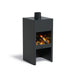 Adezz Forno Stig Coated Steel Outdoor Fireplace, Black