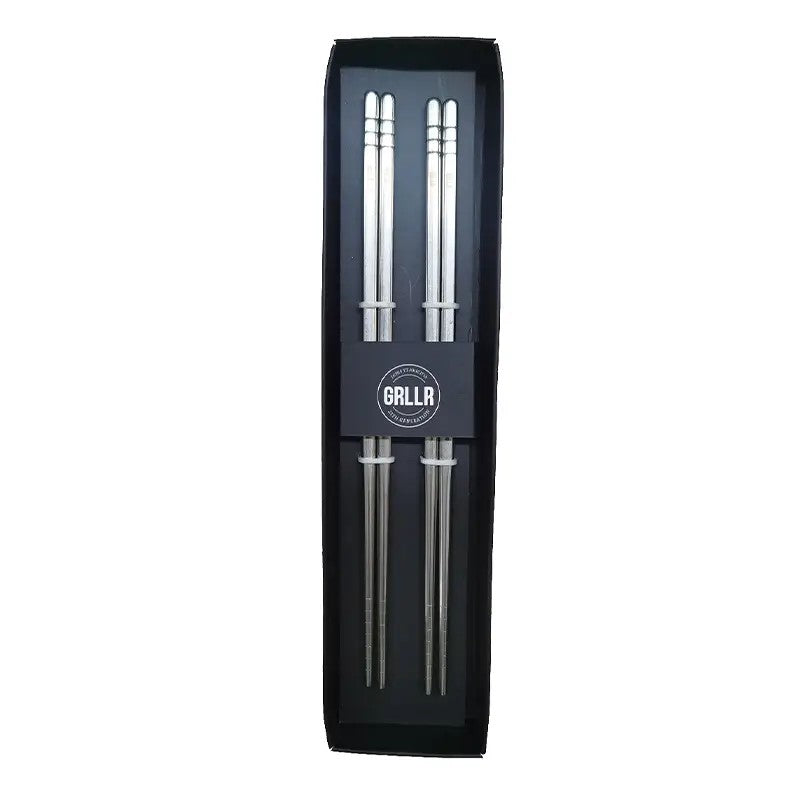 GRLLR Chopstick Set of Two, Stainless Steel