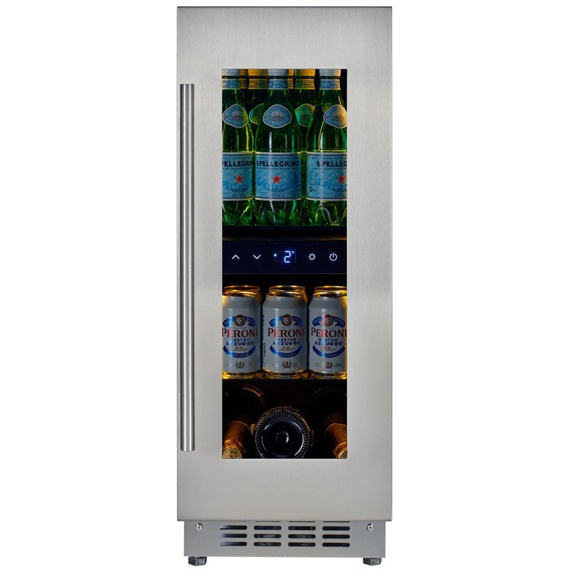 CELLA Kitchenline Stainless Steel Undercounter Drinks Fridge 300mm, Stainless Steel
