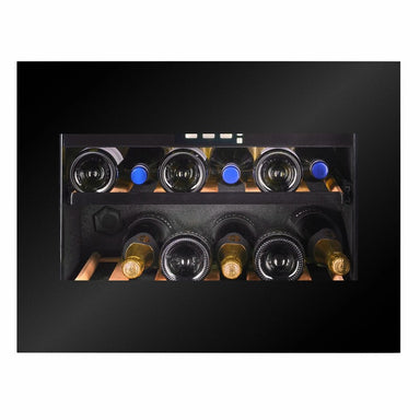 CELLA WI-17B-TO Integrated Wine Cooler 17 Bottle, Black Glass