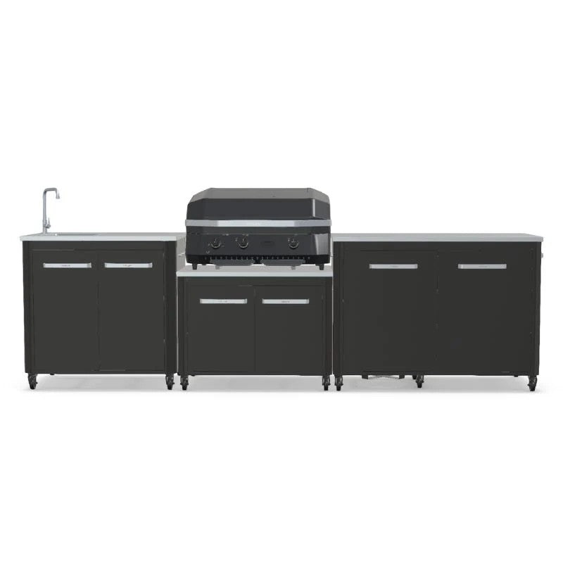 Cozze Modular Outdoor Kitchen Steel with Gas Grill, Storage & Sink