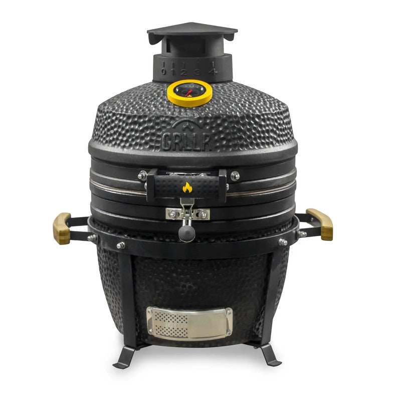 GRLLR Ember Classic 16 Inch Kamado with Stand, Charcoal Black