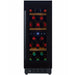 CELLA W18S-BH Single Zone Wine Fridge 18 Bottle, Black Glass