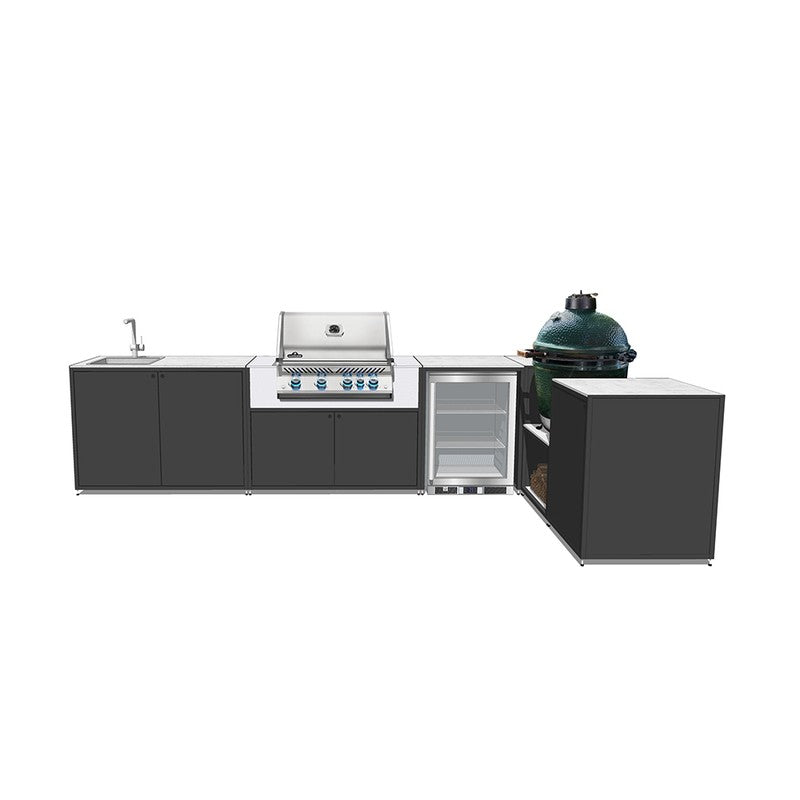 EO Kitchens Black Edition S15 Outdoor Kitchen with Large Big Green Egg