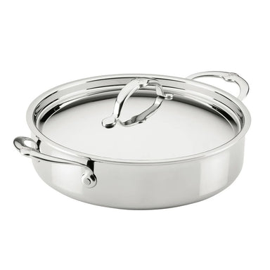 Hestan ProBond Luxe Stainless Steel Sauteuse Pan with Lid, Mirror-Polished
