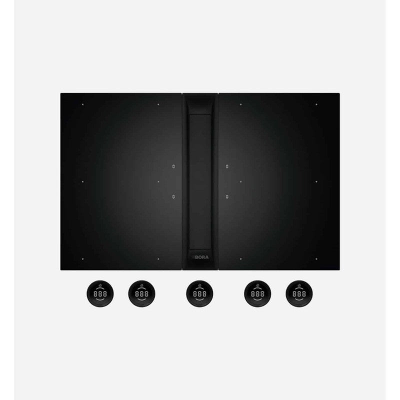 Bora Pro 3.0 Cooktop Extractor System with 2x Induction Cooktops & Ecotube Ducting, Black
