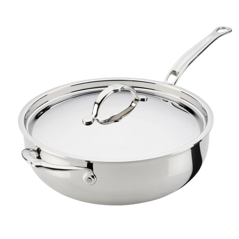Hestan ProBond Luxe Stainless Steel Essential Pan with Lid, Mirror-Polished