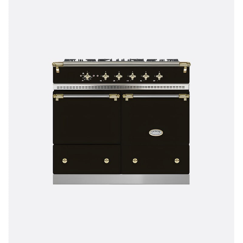 Lacanche Cluny LG1052CTBKA 100cm Dual Fuel Range Cooker, Black & Brass