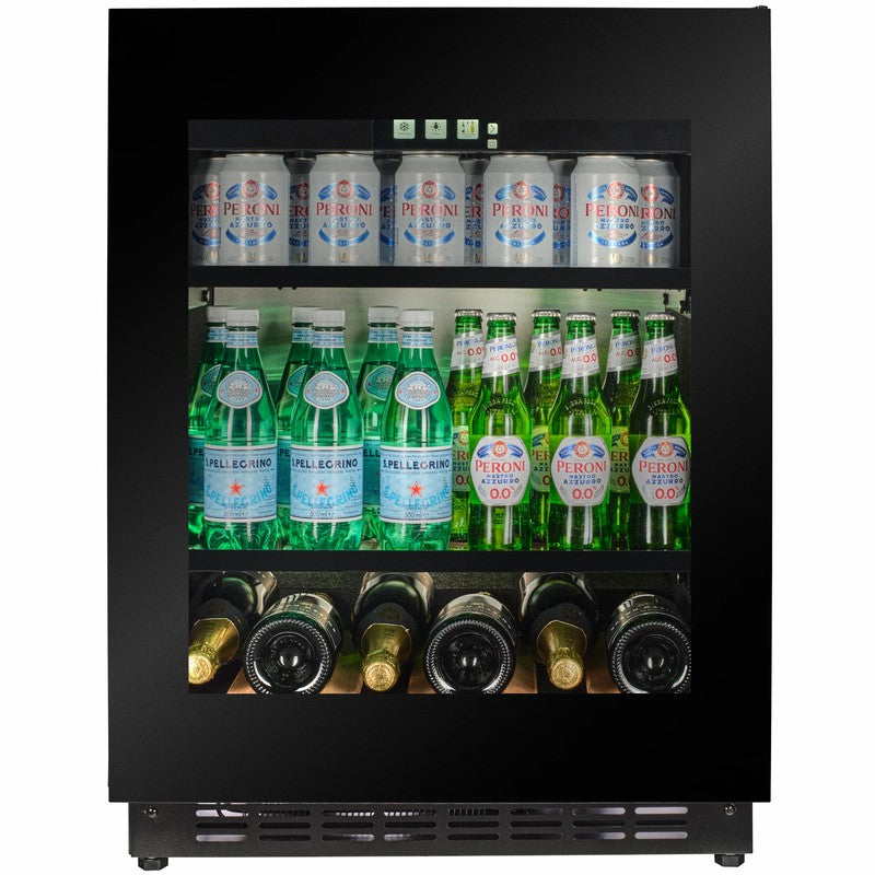 CELLA Kitchenline TFT-BV34B-TO Beverage Fridge 118L, Black Glass