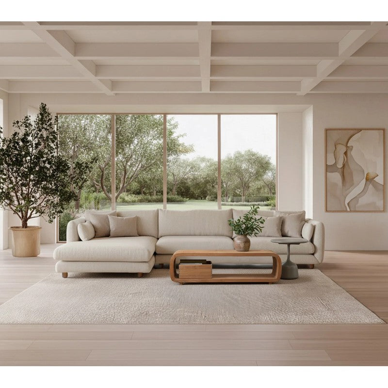 Cane-line Bloom 3-Seater Sofa with Chaise Longue, Right & Teak Legs