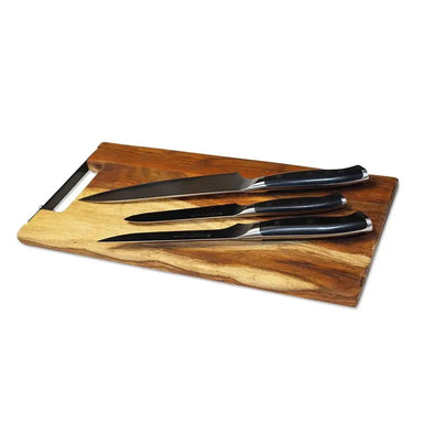 GRLLR Collection Knives Set with Rose Wood Cutting Board