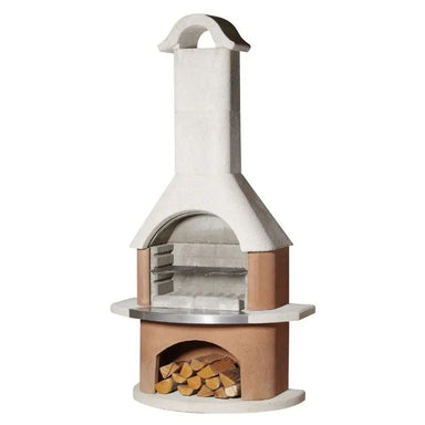 Buschbeck Davos Masonry Barbecue with White Quartz, Terracotta & Stainless Steel, White