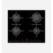 V-Zug GAS641GSAZ Cast Iron Natural Gas Hob 60cm, Black Mirror Glass