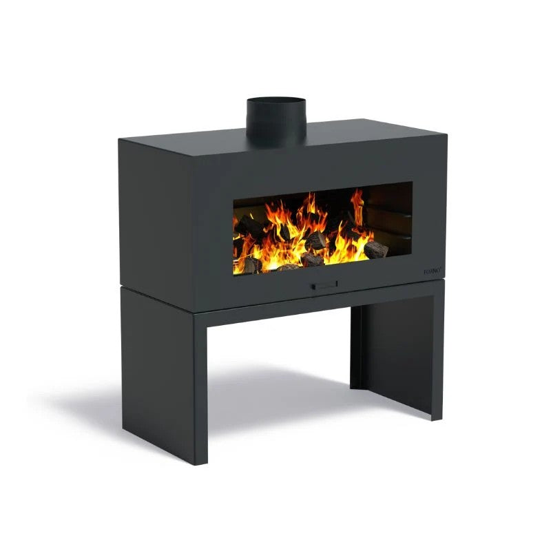 Adezz Forno Enok Coated Steel Outdoor Fireplace, Black