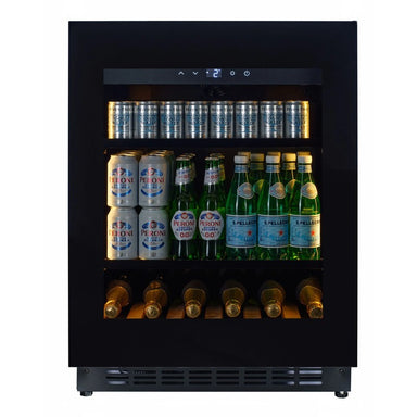 CELLA Kitchenline BV34B-TO Undercounter Drinks Fridge, Black Glass