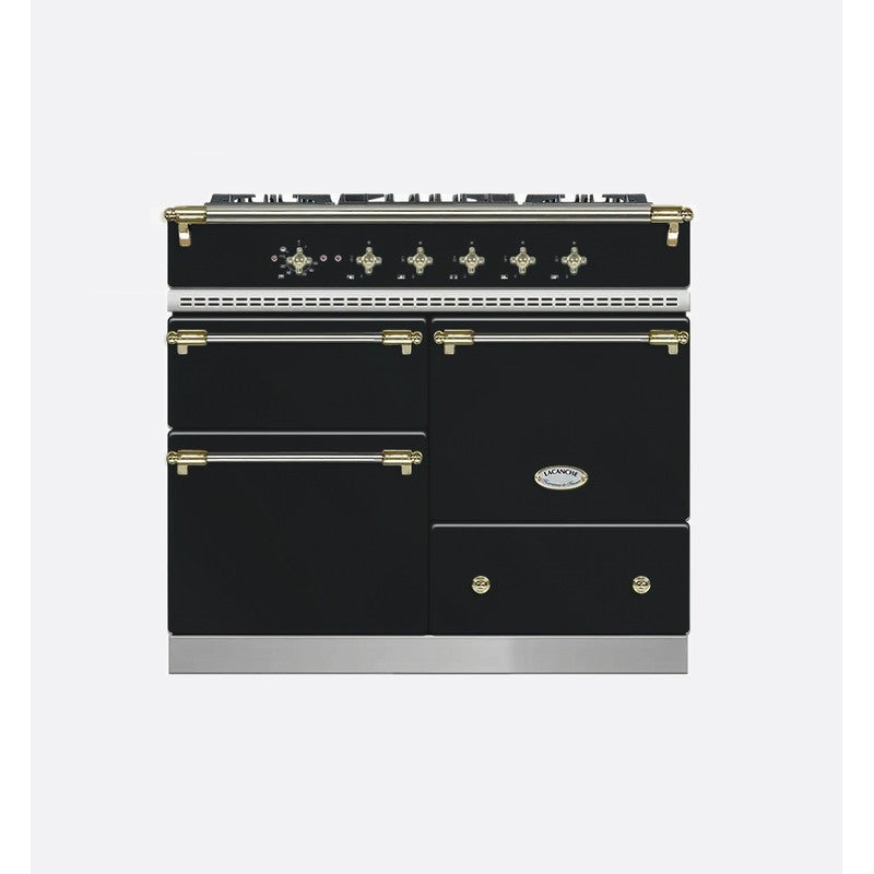 Lacanche Classic Macon 100cm Dual Fuel Range Cooker, Anthracite & Brass
