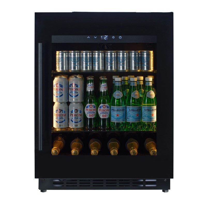 CELLA BV34-BH Beverage Fridge 118L, Black Glass