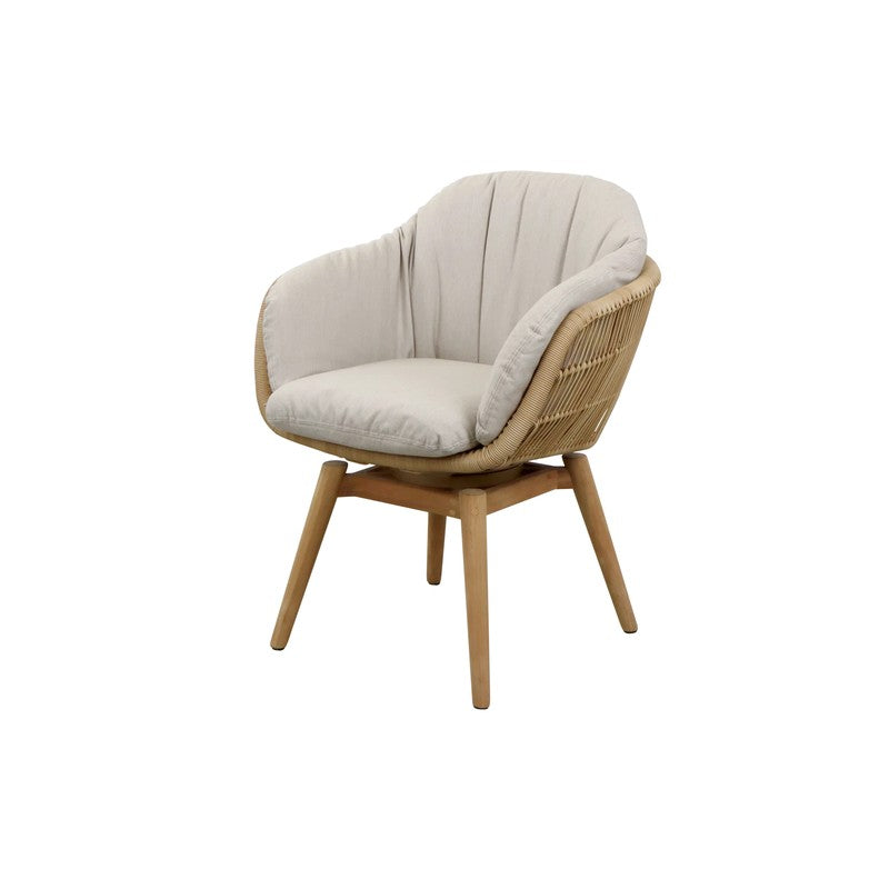 Cane-line Stay Outdoor Dining Chair with Teak Swivel