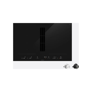 Gaggenau 400 Series CV482105 Stainless Steel Flex Induction Cooktop 80cm with Integrated Ventilation System, Black