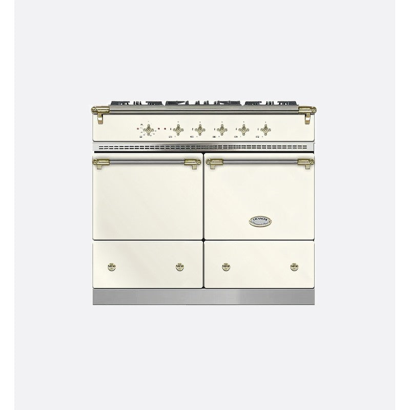 Lacanche Cluny LG1052CTIVA 100cm Dual Fuel Range Cooker, Ivory & Brass