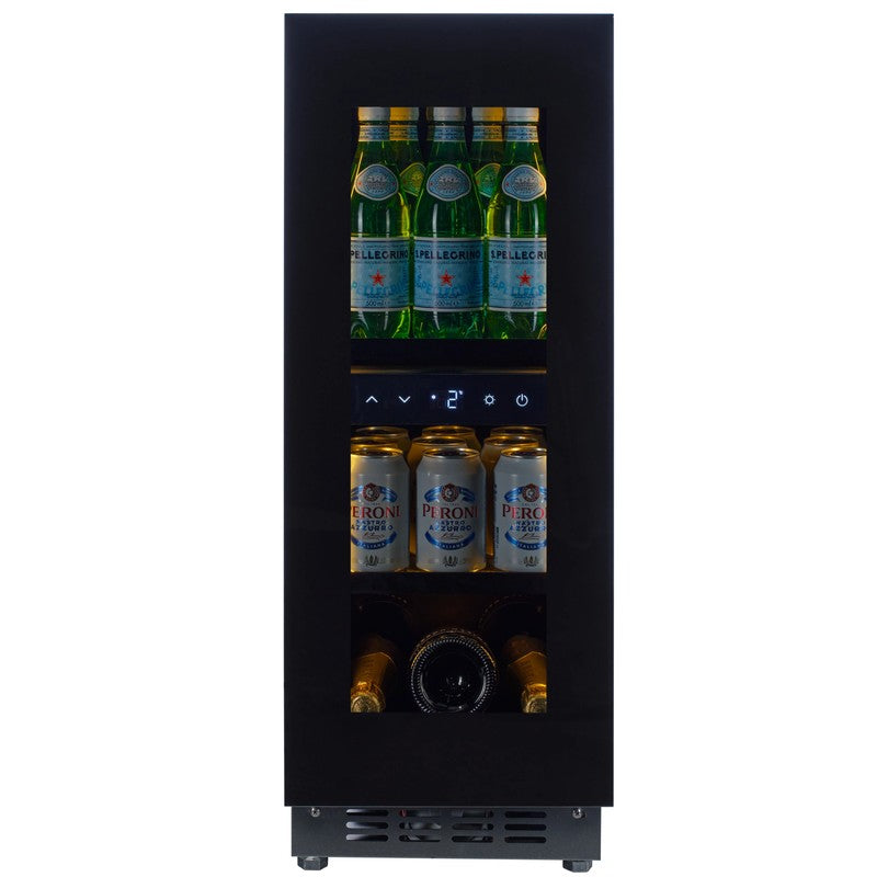 CELLA Kitchenline BV18B-TO Glass Beverage Fridge 51L, Black Glass