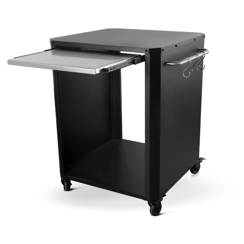 Cozze Table with Pull Out Stainless Steel Outdoor Table with Pull-Out Prep Shelf & Tool Hooks