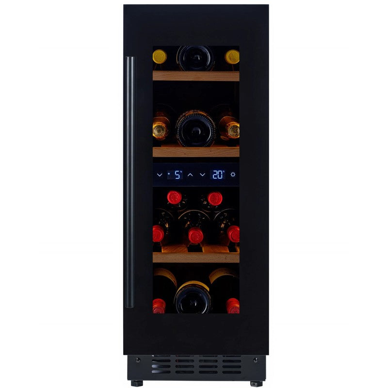 CELLA Kitchenline 30cm Undercounter Wine Cooler W18D-BH, Black Glass