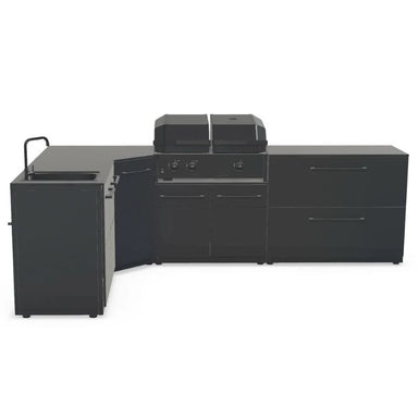 Cozze Elements Modular Outdoor Kitchen L-Shape with Grill, Storage & Sink, Matte-Black