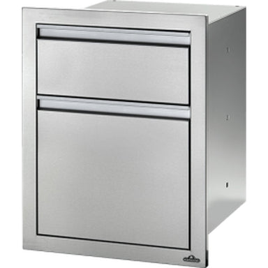 Napoleon Built-In Components Stainless Steel Double Drawer with Waste Bin, 18 x 24 Inch