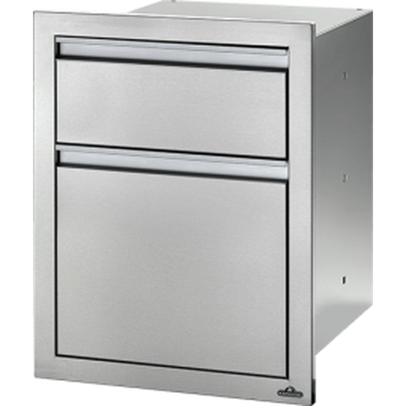 Napoleon Built-In Components Stainless Steel Double Drawer with Waste Bin, 18 x 24 Inch