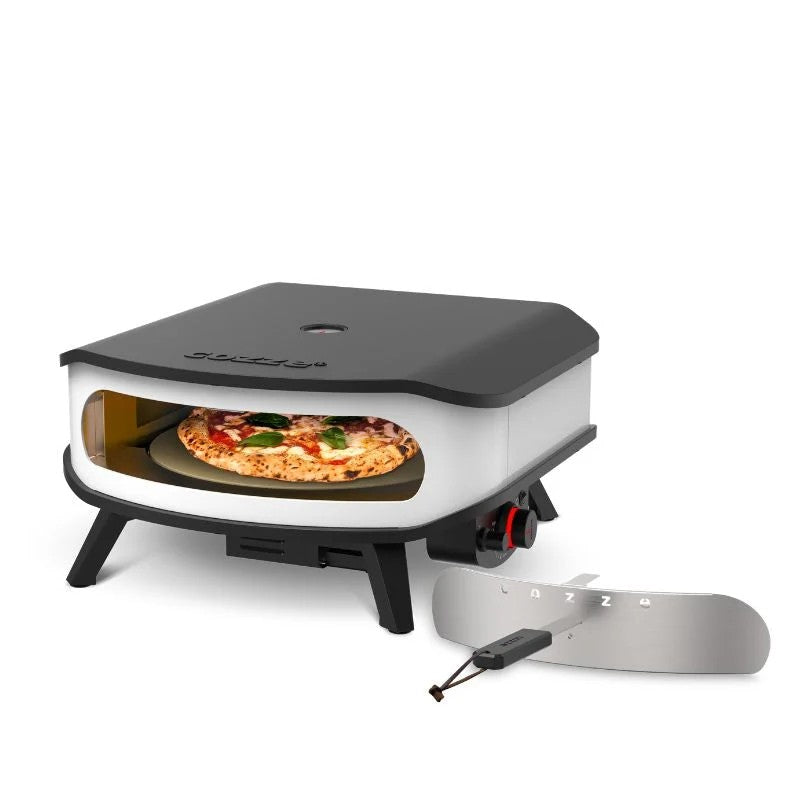 Cozze Rotate Gas Pizza Oven 17", Cordierite, White & Black