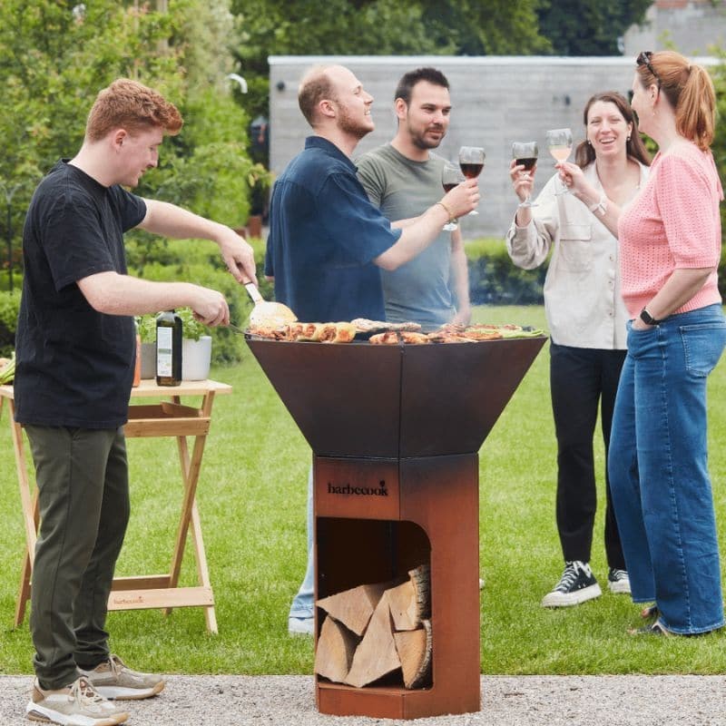 Barbecook Nestor Original Wood Corten Steel Plancha Grill