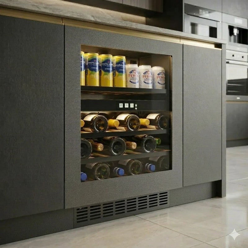 CELLA Kitchenline Panel Ready Beverage Centre 22 Bottle/44 Cans with Push2open