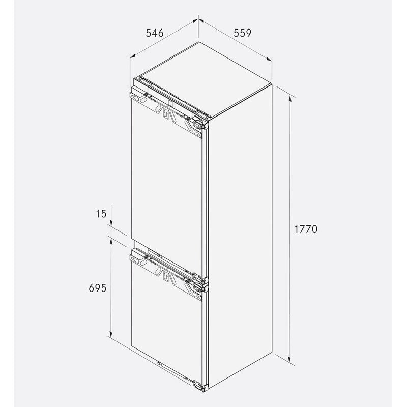 Bora C178KGS1 56cm Fully Integrated 70/30 Fridge Freezer with Sliding Hinge