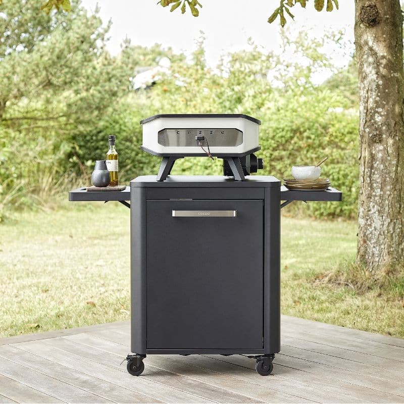 Cozze Premium 600 Steel Table with Folding Side Tables & Gas Bottle Storage