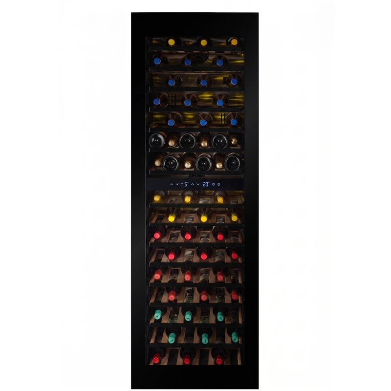 CELLA W96B-TO Integrated Wine Cooler 600mm, Black Glass