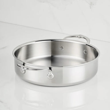 Hestan ProBond Luxe Stainless Steel Sauteuse Pan with Lid, Mirror-Polished