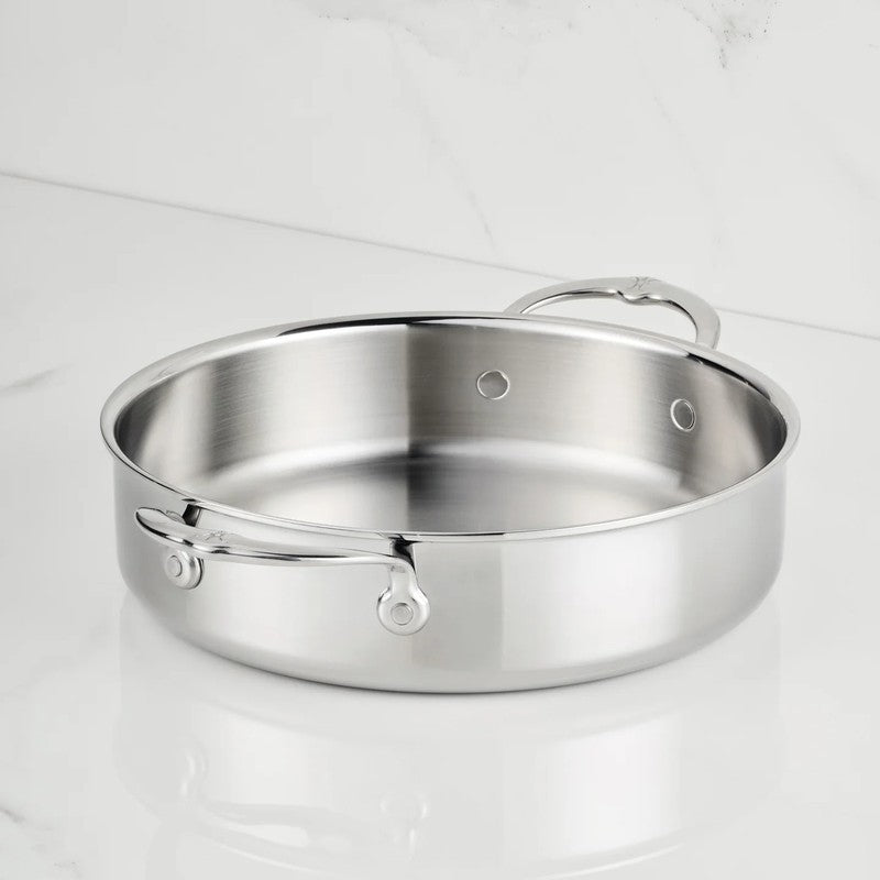 Hestan ProBond Luxe Stainless Steel Sauteuse Pan with Lid, Mirror-Polished