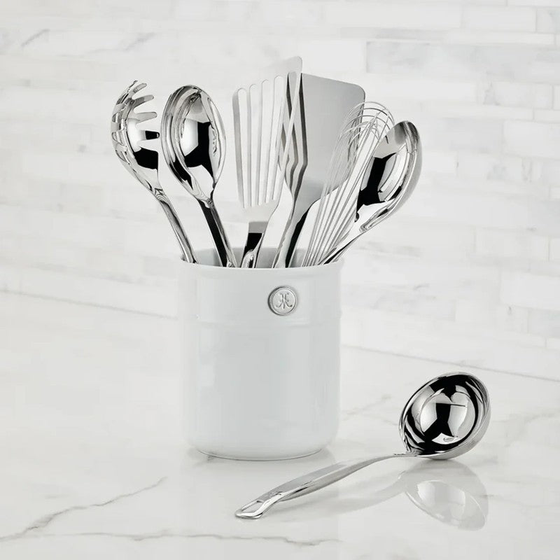 Hestan Provisions Stainless Steel Utensil Set 8-Piece with Porcelain Utensil Holder