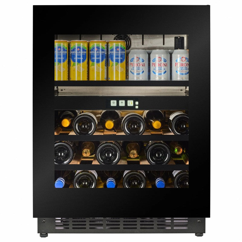 CELLA KITCHENLINE Beverage Centre 600mm, Black Glass