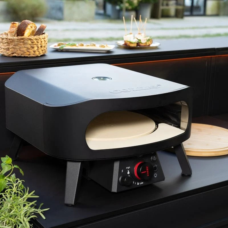 Cozze Rotate Gas Pizza Oven 13" with Cordierite Pizza Stone, Black