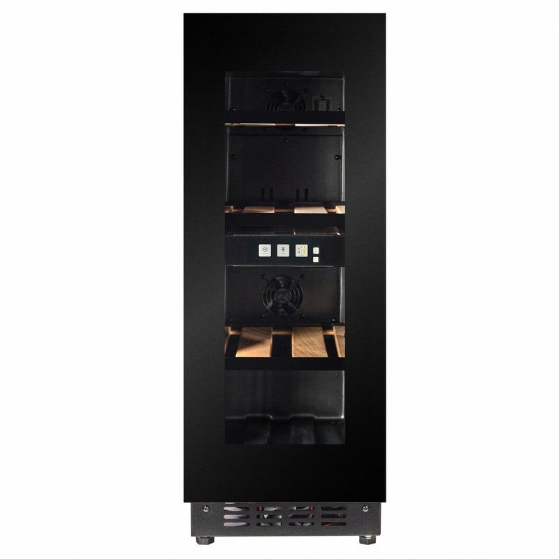 CELLA Kitchenline Wine Cooler 18 Bottle, Black Glass