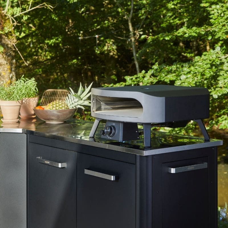 Cozze Classic Gas Pizza Oven 17" with Cordierite Pizza Stone, Grey & Black