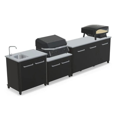 Cozze Modular Outdoor Kitchen Steel with Gas Grill, Extra Storage & Sink
