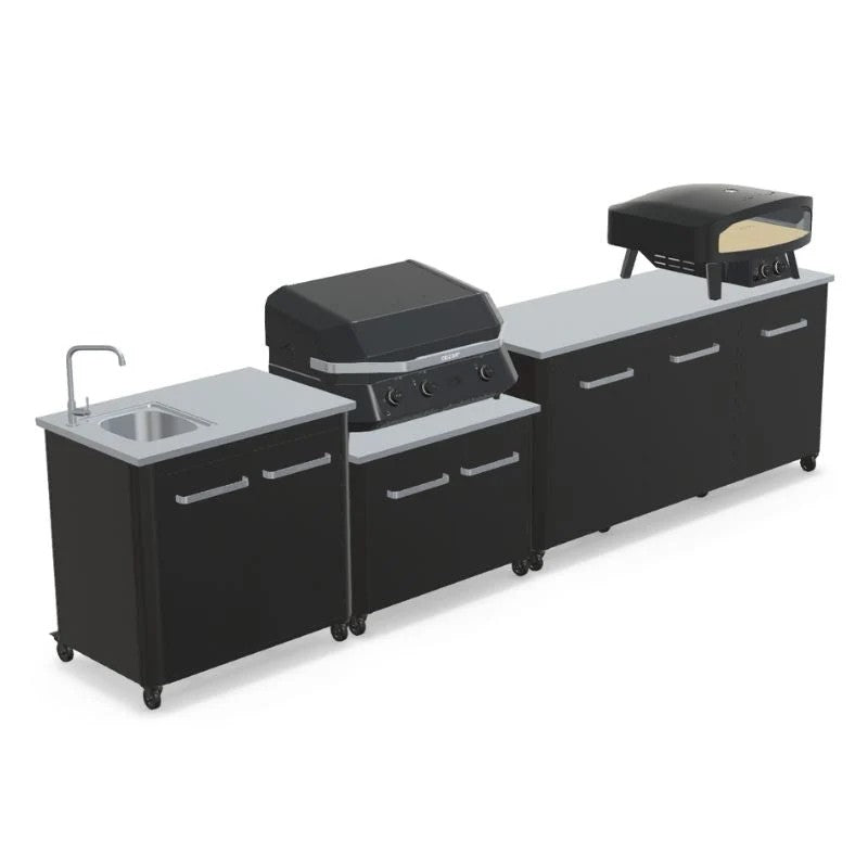 Cozze Modular Outdoor Kitchen Steel with Gas Grill, Extra Storage & Sink