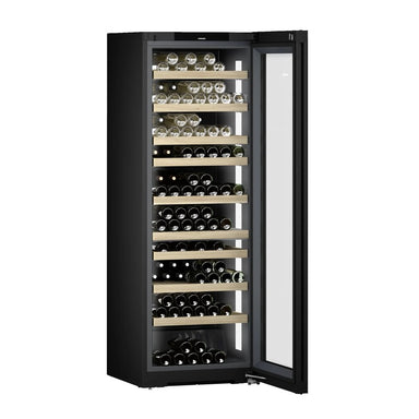 Liebherr Vinidor Selection WPgbi 7472 204 Bottle Freestanding Wine Cabinet with Glass Door, Black Steel