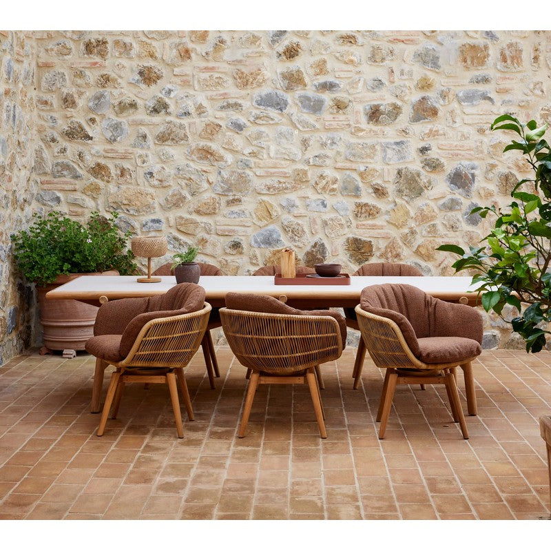 Cane-line Stay Outdoor Dining Chair with Teak Swivel