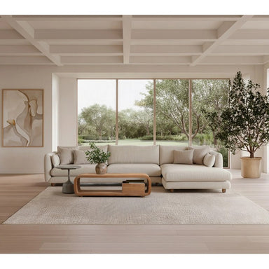 Cane-line Bloom 3-Seater Sofa with Chaise Longue, Teak Legs